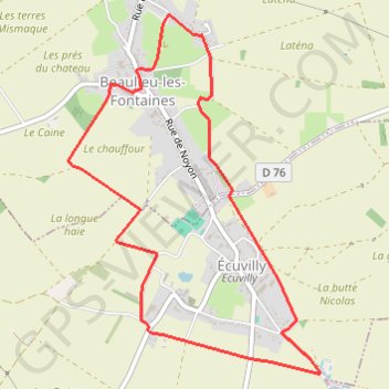 Itinéraire Circuit des Arcs - Beaulieu-les-Fontaines, distance, dénivelé, altitude, carte, profil, trace GPS