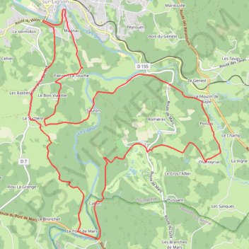 Itinéraire Le Velay des 3 Rivières - Le Pont de Mars - Le-Chambon-sur-Lignon, distance, dénivelé, altitude, carte, profil, trace GPS