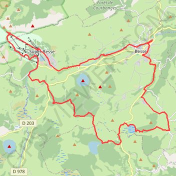 Itinéraire Besse - Super Besse - Puy de Sancy - Lacs, distance, dénivelé, altitude, carte, profil, trace GPS