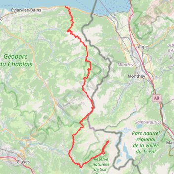 Itinéraire De Meillerie à Salvigny, distance, dénivelé, altitude, carte, profil, trace GPS