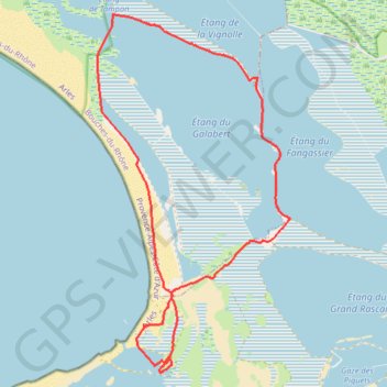 Itinéraire Les Cabanes des Sablons - Étangs de la Vignolle, du Galabert, du Fangassier et du Grand Rascaillan, distance, dénivelé, altitude, carte, profil, trace GPS