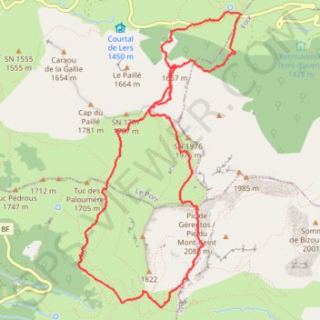 Itinéraire Mont Ceint (CAF), distance, dénivelé, altitude, carte, profil, trace GPS