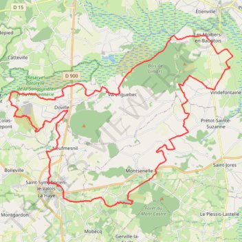 Itinéraire Parcours_VTT_50_km, distance, dénivelé, altitude, carte, profil, trace GPS