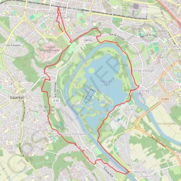 Itinéraire Boucle de l'Oise, distance, dénivelé, altitude, carte, profil, trace GPS