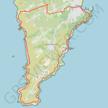 Itinéraire Cap de La Chèvre - Morgat, distance, dénivelé, altitude, carte, profil, trace GPS