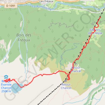 Itinéraire Refuge Chancel, distance, dénivelé, altitude, carte, profil, trace GPS