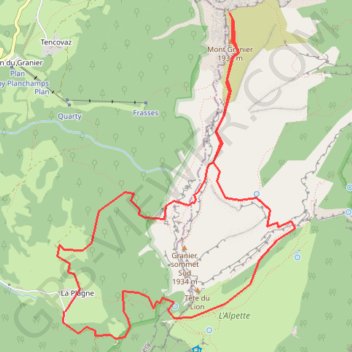 Itinéraire Le Granier par le Pas des Barres et la Balme à Colon, distance, dénivelé, altitude, carte, profil, trace GPS