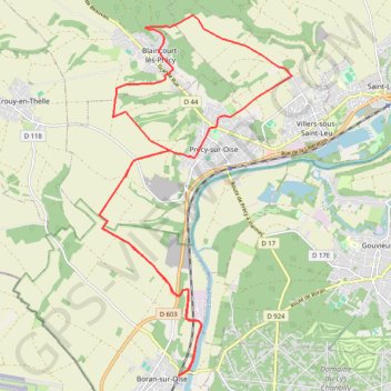 Itinéraire Boucle au nord de Boran-sur-Oise, distance, dénivelé, altitude, carte, profil, trace GPS