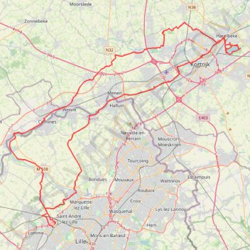 Itinéraire Sortie Étang d' Harelbeke, distance, dénivelé, altitude, carte, profil, trace GPS