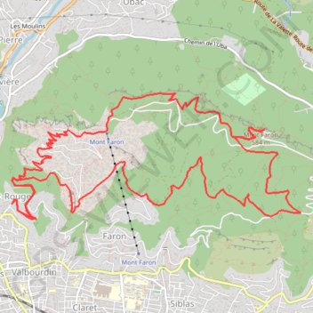Itinéraire Le mont Faron, distance, dénivelé, altitude, carte, profil, trace GPS