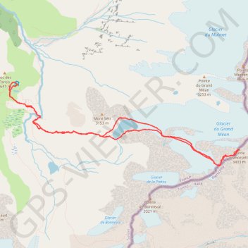 Itinéraire Pointe de Francesetti, distance, dénivelé, altitude, carte, profil, trace GPS