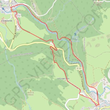 Itinéraire Gorges de la Saine - Les Planches-en-Montagne, distance, dénivelé, altitude, carte, profil, trace GPS