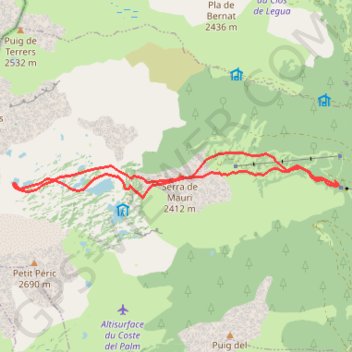 Itinéraire Camporeils, distance, dénivelé, altitude, carte, profil, trace GPS