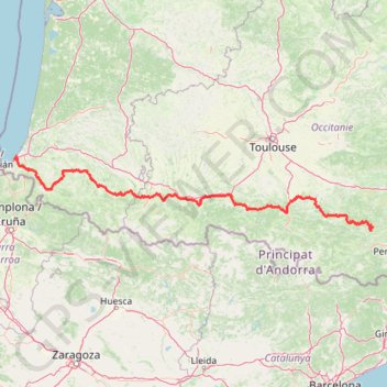 Itinéraire pyrenees, distance, dénivelé, altitude, carte, profil, trace GPS
