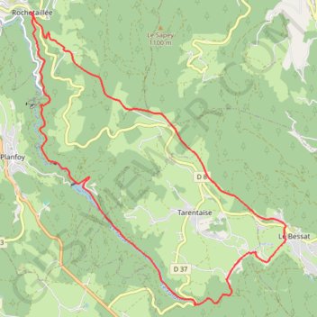 Itinéraire Barrage du Gouffre d'Enfer à Rochetaillé, distance, dénivelé, altitude, carte, profil, trace GPS