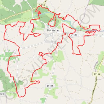 Itinéraire Donnezac 38km, distance, dénivelé, altitude, carte, profil, trace GPS