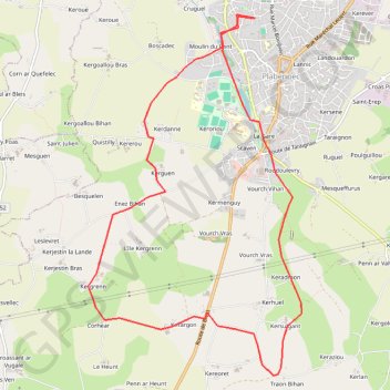 Itinéraire Plabennec, distance, dénivelé, altitude, carte, profil, trace GPS