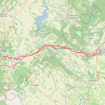 Itinéraire Puente la Reina - Estella Lizarra, distance, dénivelé, altitude, carte, profil, trace GPS