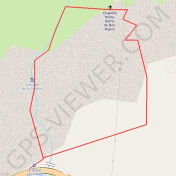 Itinéraire La Grave - Les Fréaux, distance, dénivelé, altitude, carte, profil, trace GPS