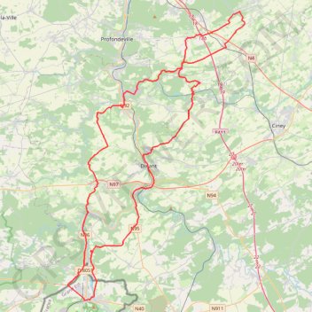 Itinéraire givet, distance, dénivelé, altitude, carte, profil, trace GPS