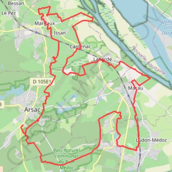 Itinéraire 🚴 Trace ,boucle des vins du sud Médoc, distance, dénivelé, altitude, carte, profil, trace GPS