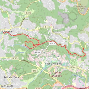 Itinéraire G3a LA BRAGUE - VALBONNE, distance, dénivelé, altitude, carte, profil, trace GPS