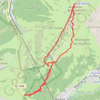 Itinéraire Aiguillettes des Posettes, distance, dénivelé, altitude, carte, profil, trace GPS