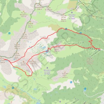 Itinéraire Pic de la cometa par formiguere, distance, dénivelé, altitude, carte, profil, trace GPS
