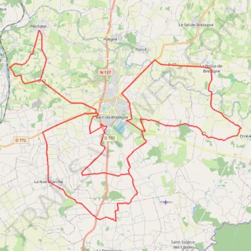 Itinéraire course en ligne plechatel, distance, dénivelé, altitude, carte, profil, trace GPS