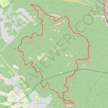Itinéraire Forêt de Fontainebleau, distance, dénivelé, altitude, carte, profil, trace GPS
