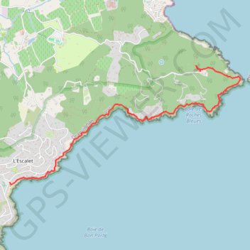 Itinéraire Sentier littoral de Camarat à l'Escalet, distance, dénivelé, altitude, carte, profil, trace GPS