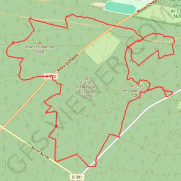 Itinéraire Forêt de Fontaine, distance, dénivelé, altitude, carte, profil, trace GPS