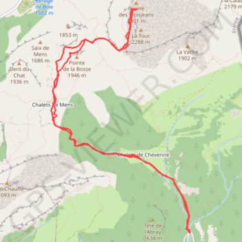 Itinéraire Cornettes de Bise, distance, dénivelé, altitude, carte, profil, trace GPS