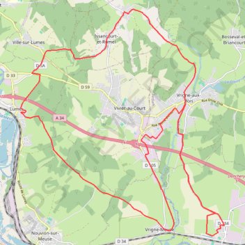 Itinéraire Donchery - St Laurent - Donchery, distance, dénivelé, altitude, carte, profil, trace GPS