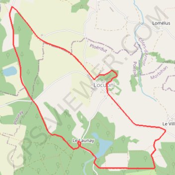 Itinéraire Autour de Locuon, distance, dénivelé, altitude, carte, profil, trace GPS