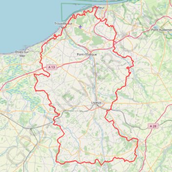 Itinéraire Tour du Pays d'Auge (Calvados), distance, dénivelé, altitude, carte, profil, trace GPS
