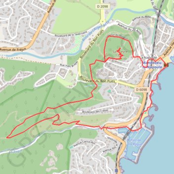 Itinéraire Tour de la Napoule, distance, dénivelé, altitude, carte, profil, trace GPS