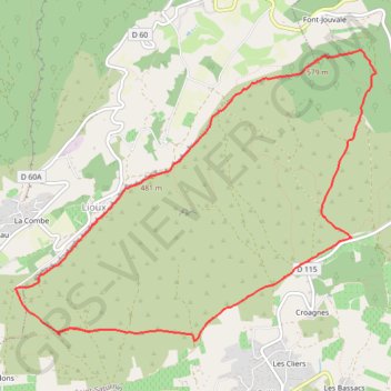 Itinéraire LA FALAISE DE LIOUX, distance, dénivelé, altitude, carte, profil, trace GPS