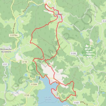 Itinéraire Parc du Morvan - Montsauche-les-Settons, distance, dénivelé, altitude, carte, profil, trace GPS