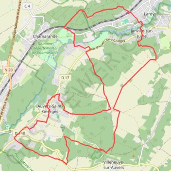 Itinéraire Autour de Lardy par la Pierre levée de Janville-sur-Juine, distance, dénivelé, altitude, carte, profil, trace GPS