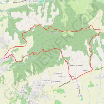 Itinéraire Randonnée de Sonnay à Ville-sous-Anjou, distance, dénivelé, altitude, carte, profil, trace GPS