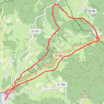 Itinéraire Ru de Saint-Meyras - Riotord, distance, dénivelé, altitude, carte, profil, trace GPS