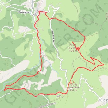 Itinéraire Le chemin de la Quère, distance, dénivelé, altitude, carte, profil, trace GPS
