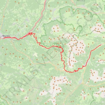 Itinéraire 1-Campitello di Fassa - Bolzano V2, distance, dénivelé, altitude, carte, profil, trace GPS
