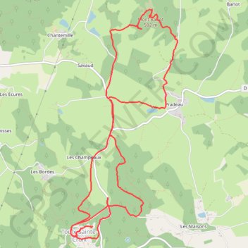 Itinéraire Toulx ste croix, distance, dénivelé, altitude, carte, profil, trace GPS
