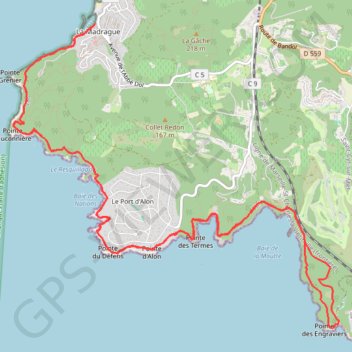 Itinéraire Saint Cyr-Bandol, distance, dénivelé, altitude, carte, profil, trace GPS