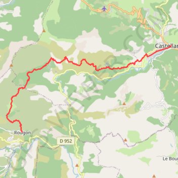Itinéraire De Castellane à Rougon, distance, dénivelé, altitude, carte, profil, trace GPS