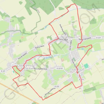 Itinéraire Bayenghem les Eperlecques, distance, dénivelé, altitude, carte, profil, trace GPS