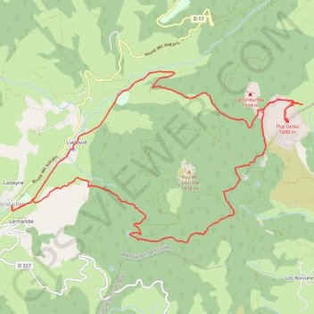 Itinéraire Puy Griou, distance, dénivelé, altitude, carte, profil, trace GPS