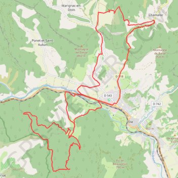 Itinéraire Chamaloc - Hauteurs de Die, distance, dénivelé, altitude, carte, profil, trace GPS